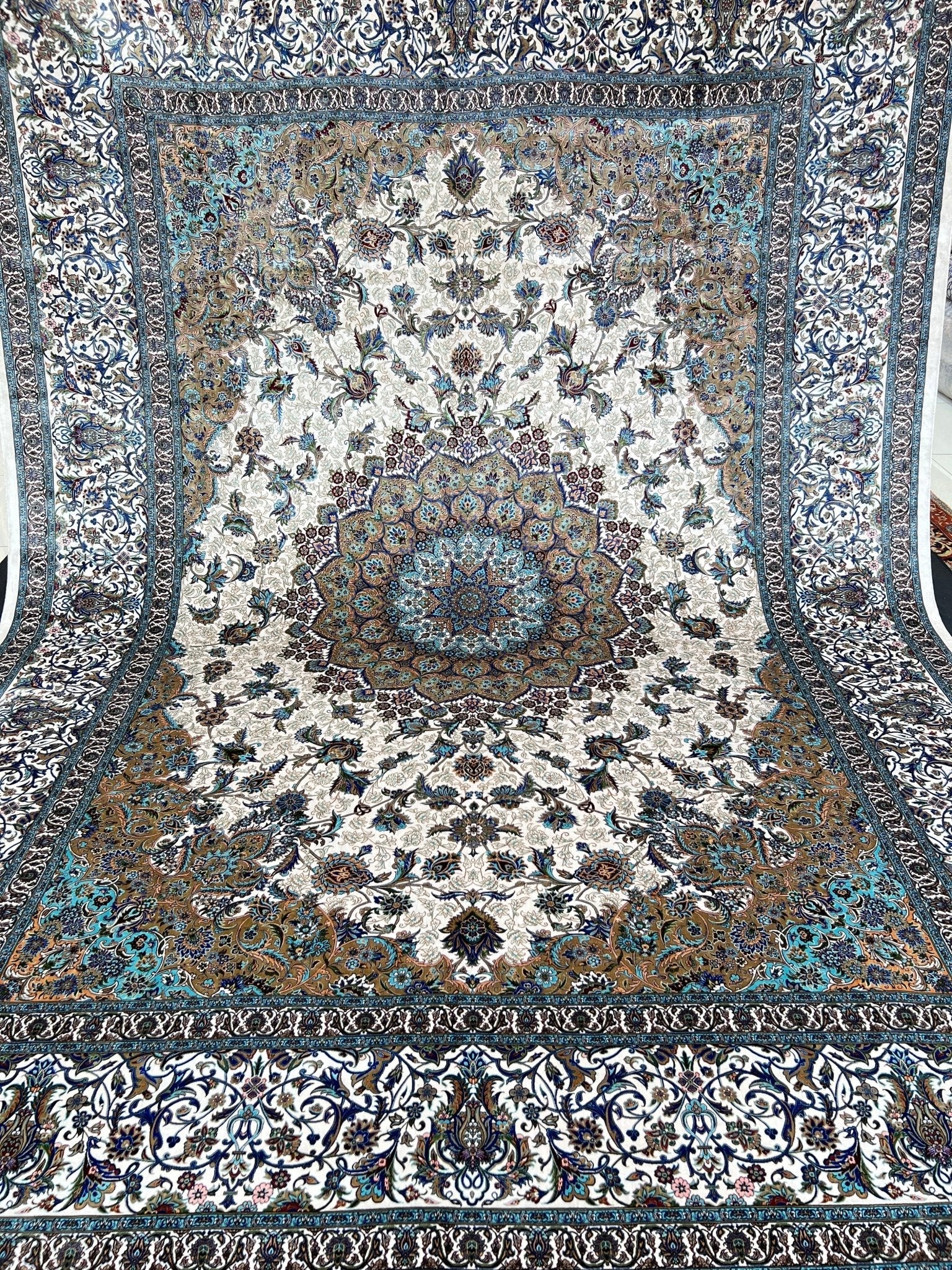Neutral Oriental Silk Rug