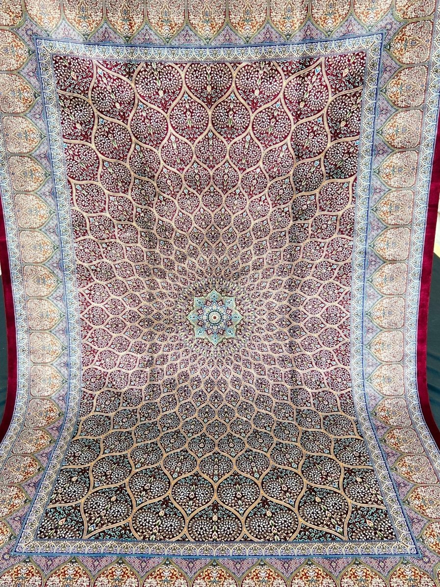 Red Dome Silk Area Rug
