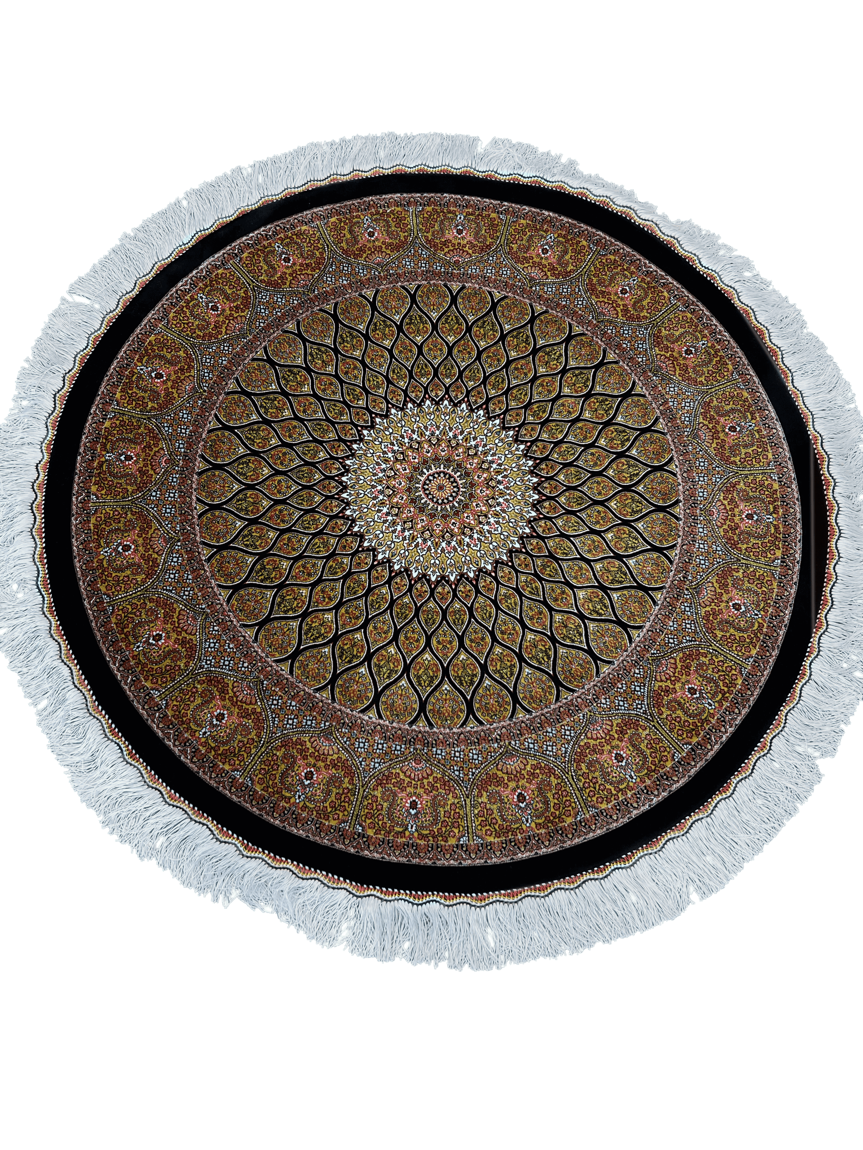 Round Yellow Gonbad Dome Rug