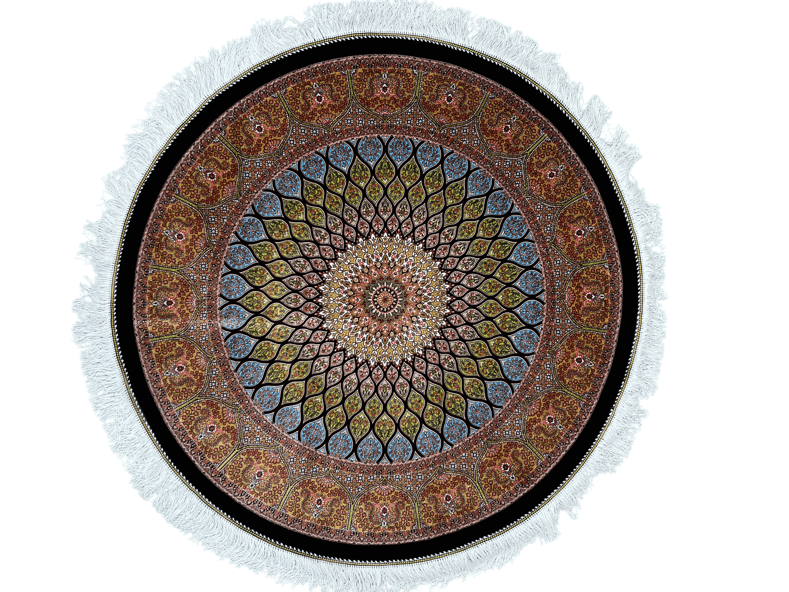 Round Vibrant Dome Gonbad Rug