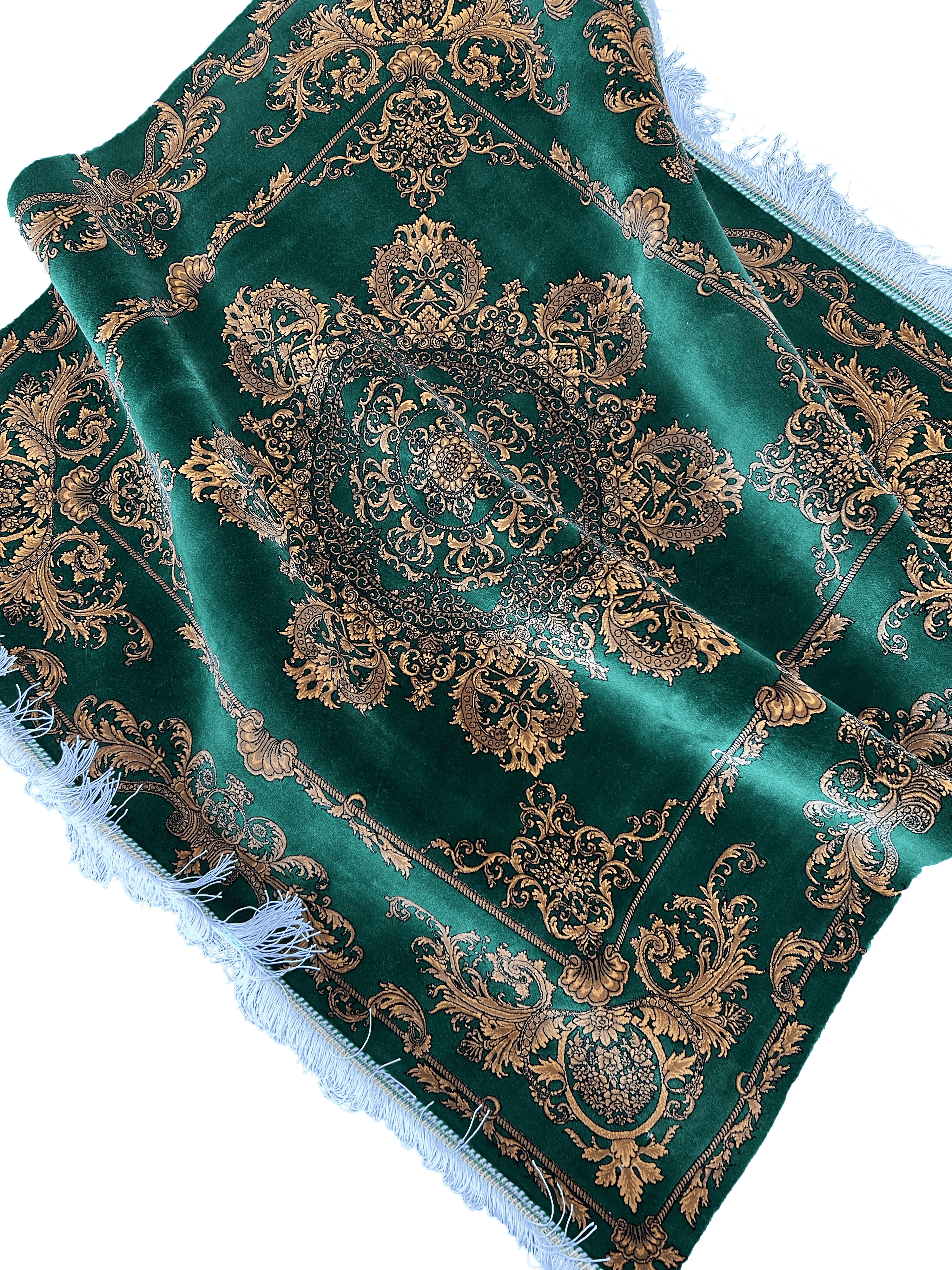 Square Green Emerald Elegance Bamboo Silk Rug