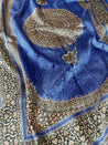 Blue Round Medallion Silk Area Rug