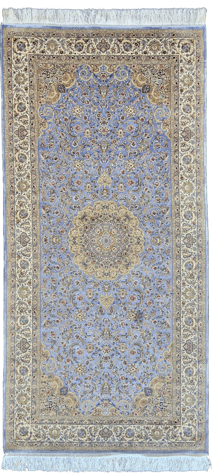 Persian Blue Silk Runner Rug